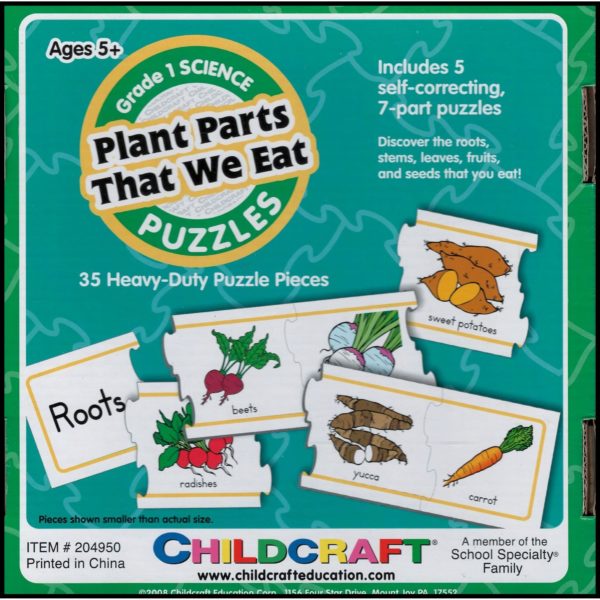 Grade 1 Science Puzzles - Plant Parts That We Eat