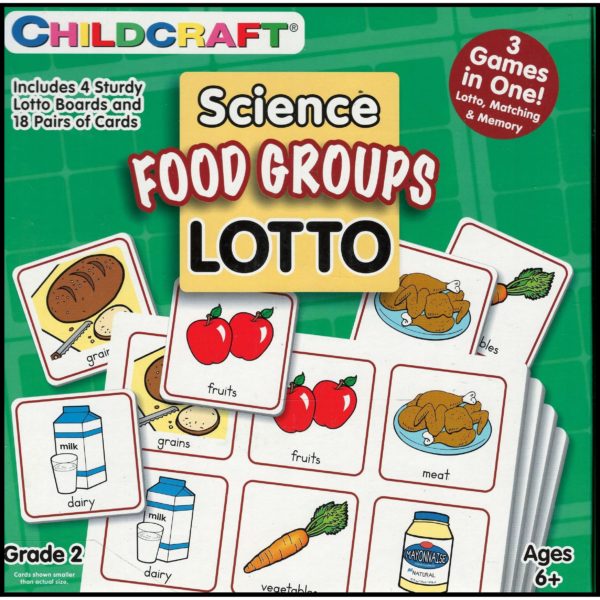 Grade 2 Science Lotto - Food Groups  - 3 Games In One - 3 Games In One: Lotto, Matching, and Memory