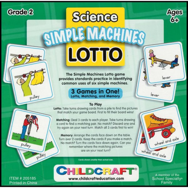 Grade 2 Science Lotto - Simple Machines  - 3 Games In One - 3 Games In One: Lotto, Matching, and Memory