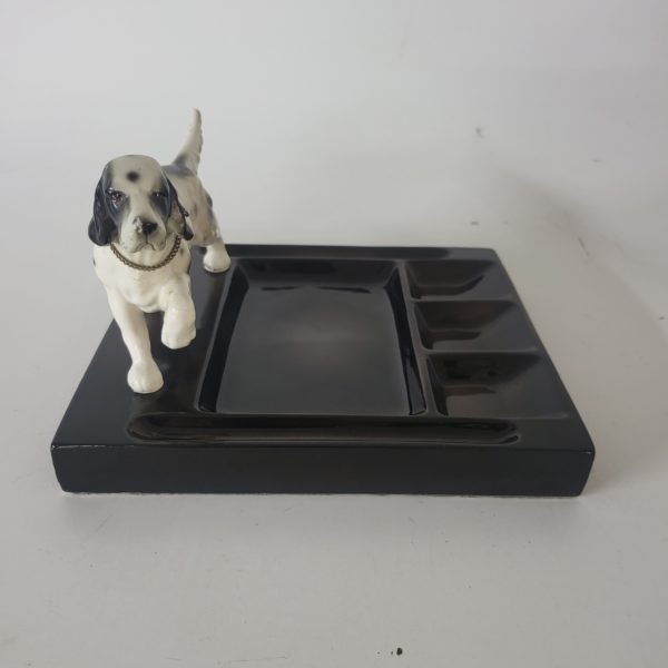Mid-Century Swank Japan Desk Caddy with English Setter Dog