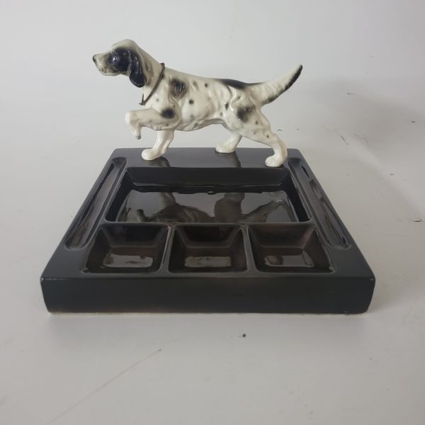 Mid-Century Swank Japan Desk Caddy with English Setter Dog