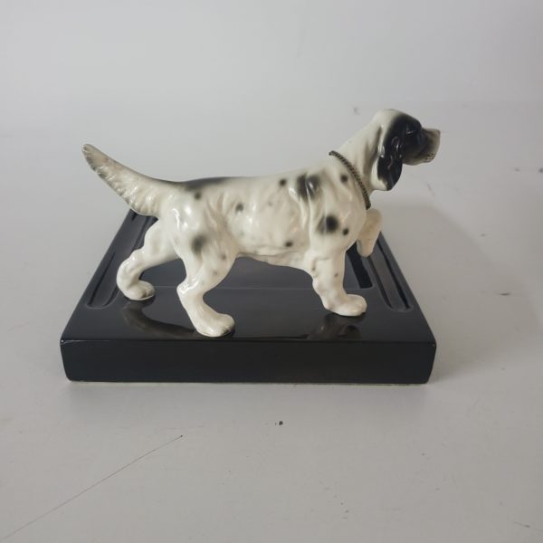 Mid-Century Swank Japan Desk Caddy with English Setter Dog