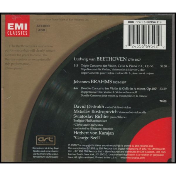 Beethoven: Triple Concerto, etc. (Music CD)