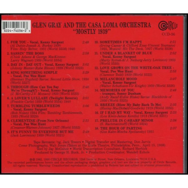 Mostly 1939 (Music CD)