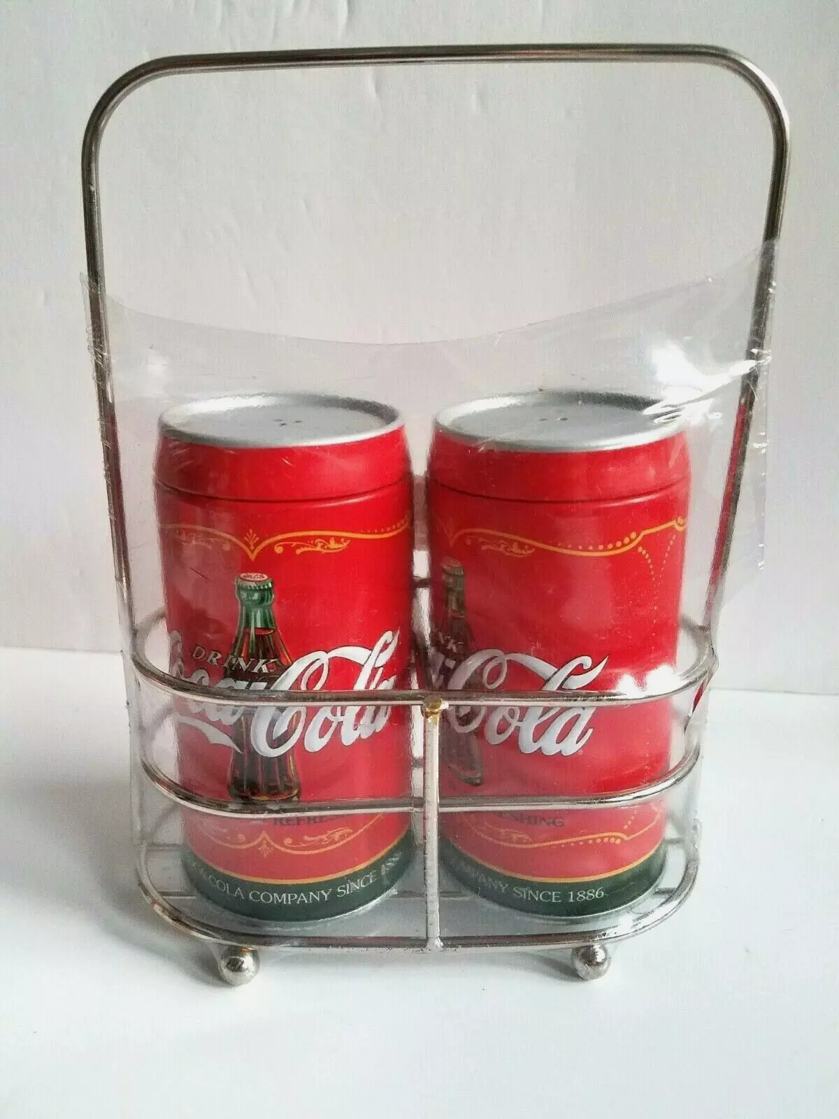 Vintage 1990's Coca Cola Tin Salt & Pepper Shaker by The Tin Company
