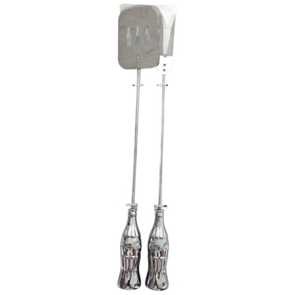 1997 Coca Cola Silver Bottle Handle BBQ Grill Utensil Set