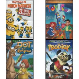 DVD Children's Movies 4 Pack Fun Gift Bundle: Despicable Me: Minion Madness - 3 Mini-Movies  The Toy Shop  Dot & The Kangroo  The Prodigy