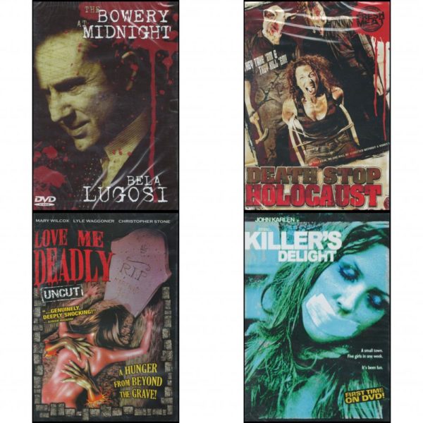 DVD Horror Movies 4 Pack Fun Gift Bundle: The Bowery At Midnight  Death Stop Holocaust  Love Me Deadly 1972  Killer's Delight
