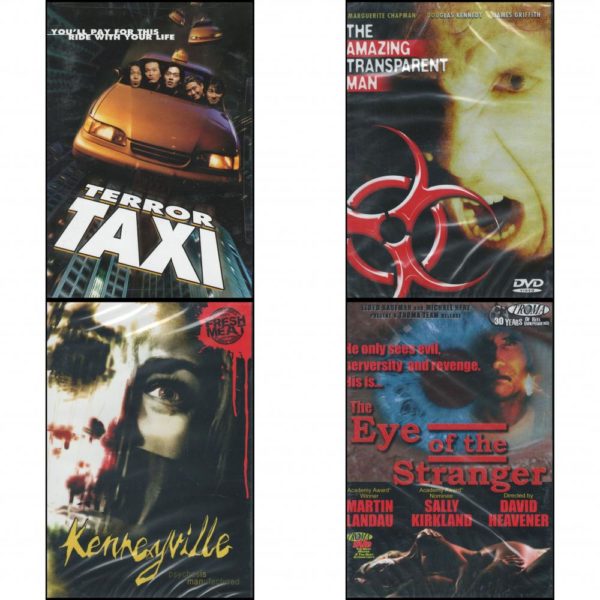 DVD Horror Movies 4 Pack Fun Gift Bundle: Terror Taxi  The Amazing Transparent Man  Kenneyville  Eye of the Stranger