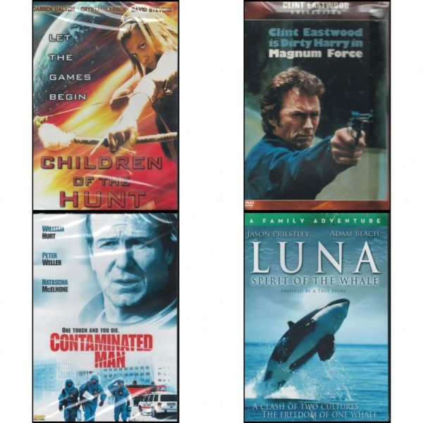 DVD Assorted Movies 4 Pack Fun Gift Bundle: Children Of The Hunt  Magnum Force   Contaminated Man  Luna: Spirit of the Whale