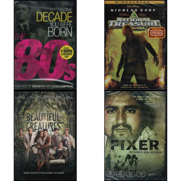 DVD Assorted Movies 4 Pack Fun Gift Bundle: The Decade You Were Born: 1980s  National Treasure Widescreen Edition  Beautiful Creatures  Fixer: The Taking of Ajmal Naqshbandi