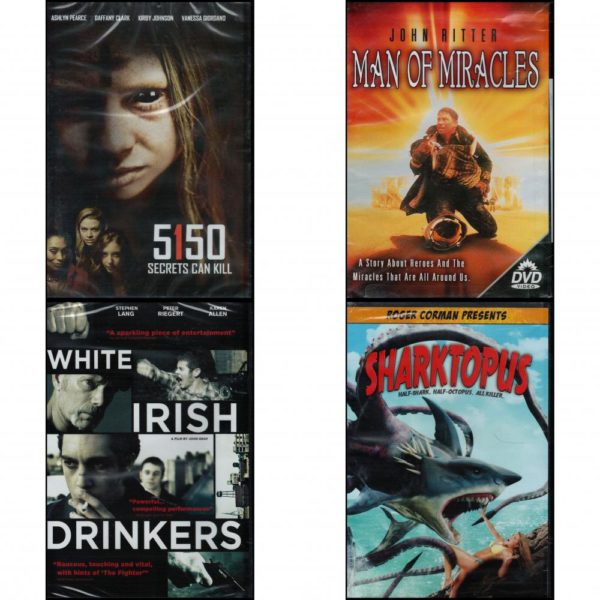 DVD Assorted Movies 4 Pack Fun Gift Bundle: 5150  Man of Miracles  White Irish Drinkers  Sharktopus