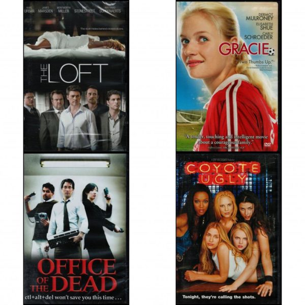 DVD Assorted Movies 4 Pack Fun Gift Bundle: The Loft  Gracie  Office of the Dead  Coyote Ugly