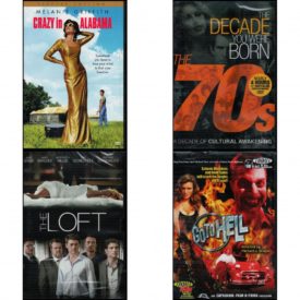 DVD Assorted Movies 4 Pack Fun Gift Bundle: Crazy in Alabama  The Decade You Were Born - 1970s  The Loft  Go to Hell