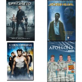 DVD Assorted Movies 4 Pack Fun Gift Bundle: Special ID  Joshua  X-Men Origins: Wolverine Single-Disc Edition  Apollo 13 1995