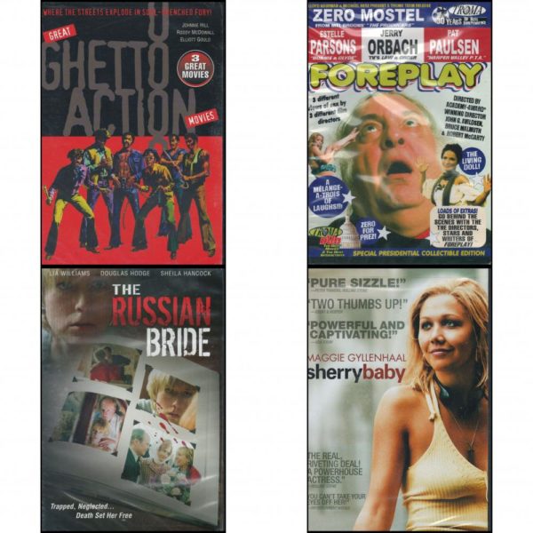 DVD Assorted Movies 4 Pack Fun Gift Bundle: Great Ghetto Action Movies   Foreplay  The Russian Bride  Sherrybaby