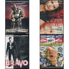 DVD Assorted Movies 4 Pack Fun Gift Bundle: Project Grizzly   Gaiam Loverboy  Bravo  Foreplay