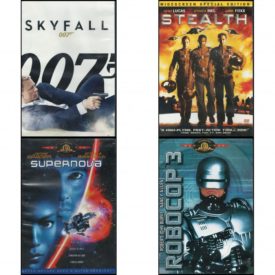 DVD Assorted Movies 4 Pack Fun Gift Bundle: Skyfall  Stealth Widescreen Two-Disc Special Edition  Supernova  Robocop 3