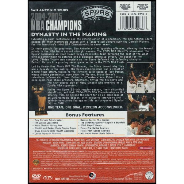 2004-2005 NBA Champions - San Antonio Spurs (DVD)