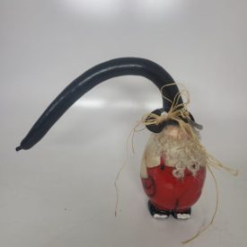 Handcrafted Santa Gourd Art Figurine – Folk Art Studio Piece w/ Curled Hat & Beard