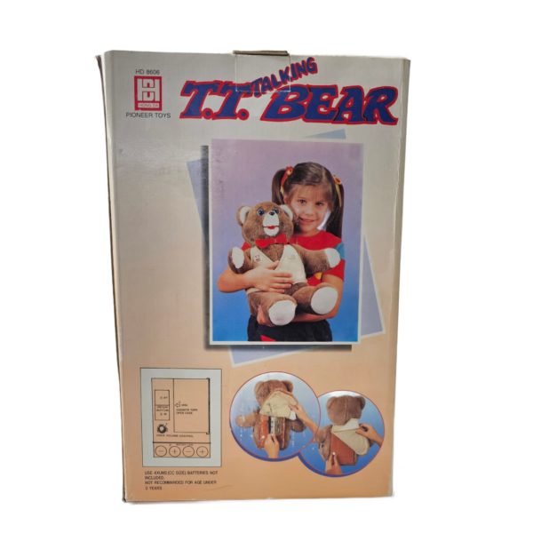 Vintage 1980's T.T. Talking Bear With Cassette Tape Animated Eyes and Mouth Move