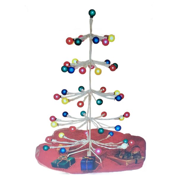 2003 Roman Lights 50 Light Gumball Tree White Metal 2 Foot