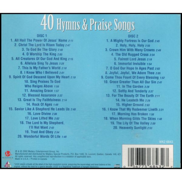 40 Hymns & Praise Songs (Music CD)