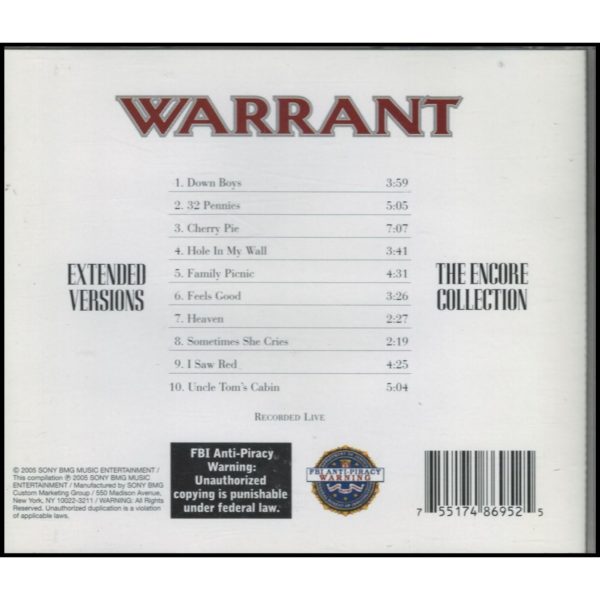 Warrant: Extended Versions (Music CD)