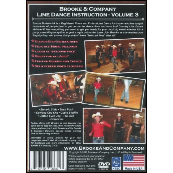 Country Line Dance Lessons DVD Volume #3 - Party Favorites by Brooke & Company (DVD)