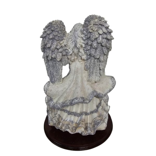 Vintage 2000 Lincolnshire Sparkle Angel w/ Lion and Lamb Resin Figurine 10 Inch