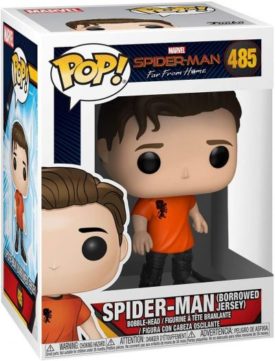 Funko Pop! Spider-Man Far from Home #485 Spider-Man (Borrowed Jersey) Collector Corps Marvel Exclusive