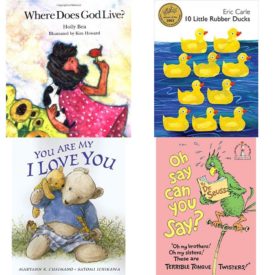 Children's Fun & Educational 4 Pack Hardcover Book Bundle (Ages 3-5): Where Does God Live?  by Holly Bea 10 Little Rubber Ducks  by Eric Carle You Are My I Love You  Oh, Say Can You Say?  by Dr. Seuss