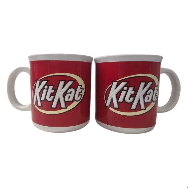 Hershey Kit Kat Candy Bar Red White Coffee Mug 11oz Set of 2 Vintage By Galerie