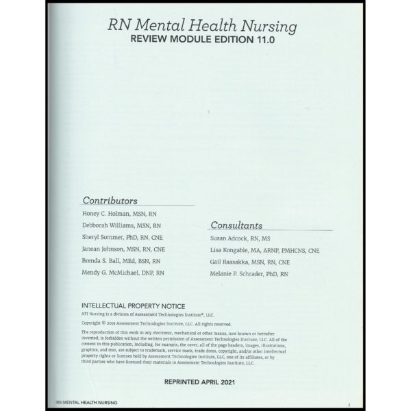 Content Mastery Series: RN Mental Health Nursing: Edition 11.0 (Paperback)
