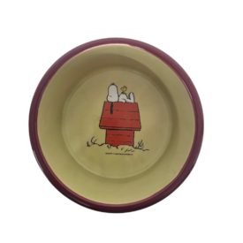 Kcare Snoopy & Woodstock on Doghouse Ceramic Pet Bowl 6"