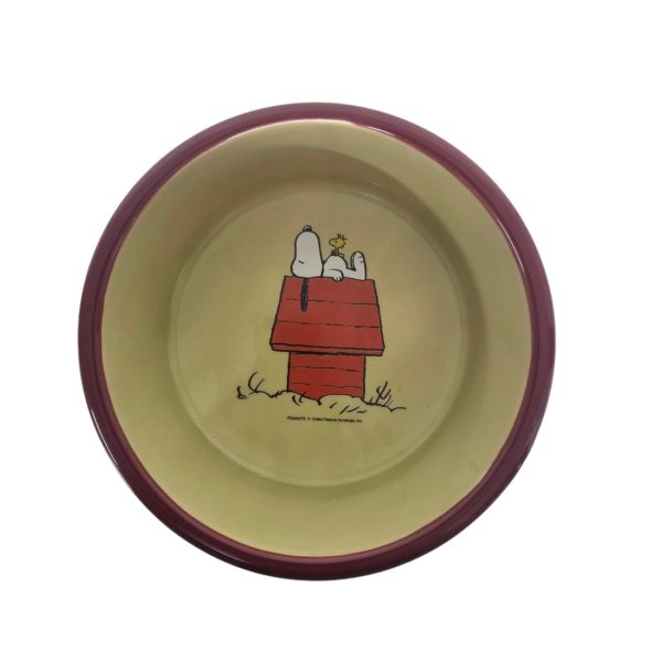 Kcare Snoopy & Woodstock on Doghouse Ceramic Pet Bowl 6"