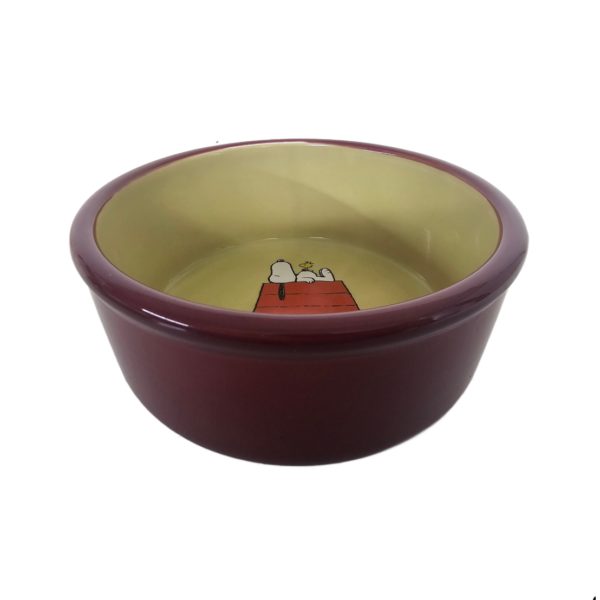 Kcare Snoopy & Woodstock on Doghouse Ceramic Pet Bowl 6"