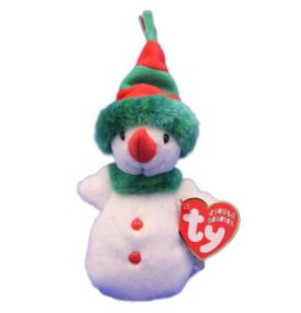 Ty Jingle Beanie Baby: Snowgirl Snowman Plush Ornament (4 inch)