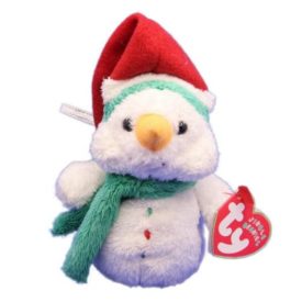 Ty Jingle Beanie Baby: Melton The Snowman Plush Ornament (4 inch)
