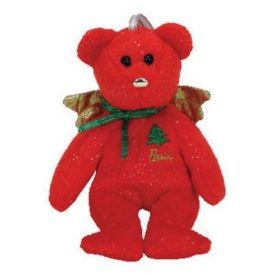 Ty Jingle Beanie Baby: GIFT the Bear (Peace - Red Version) Plush Ornament (5 inch)