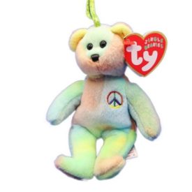 Ty Jingle Baby Beanie: PEACE the Bear Plush Ornament (5 inch)