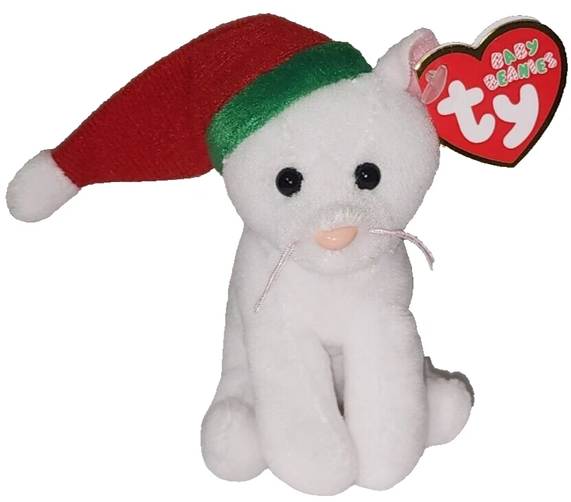 Ty Baby Beanie: TWINKLING the White Cat Plush Ornament (4 inch)