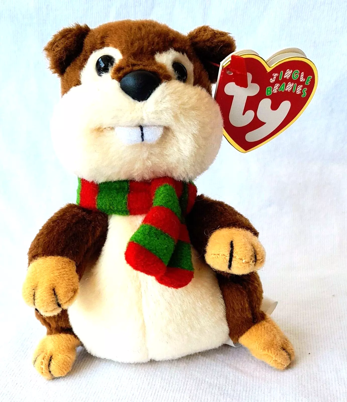 Ty Jingle Baby Beanie: YULE The Beaver Plush Ornament (4 inch)
