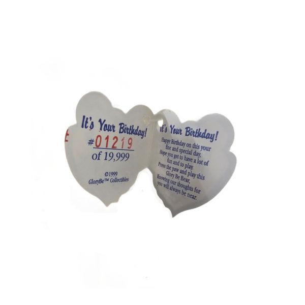 Vintage 1999 Glory Be "It's Your Birthday" Bean Bag Bear 7 Inch