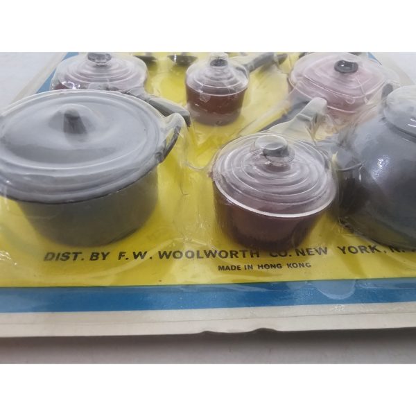 Vintage 1960's Woolworth Kitchenware Utensils Pots & Pans Toy Set Hong Kong