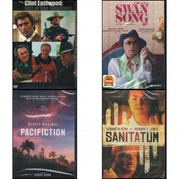 DVD Assorted Movies 4 Pack Fun Gift Bundle: Clint Eastwood - Out of the Shadows  Swan Song  Pacifiction  Sanitatum