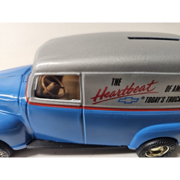ERTL Vintage 1950's Baby Blue Panel Truck Chevy The Heartbeat of America Die-cast Bank 1:24 Scale