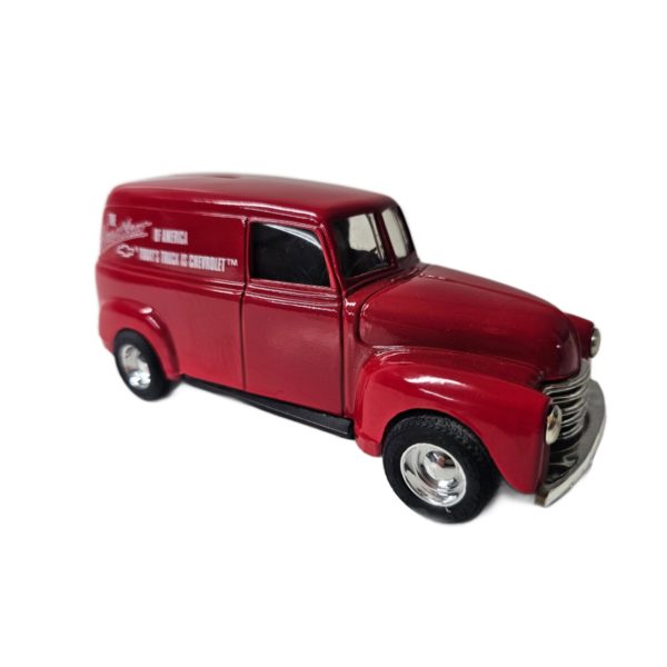 ERTL Vintage 1950's Red Panel Truck Chevy The Heartbeat of America Die-cast Bank 1:24 Scale