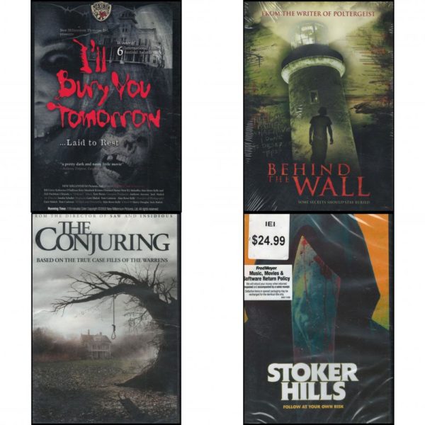 DVD Horror Movies 4 Pack Fun Gift Bundle: I'll Bury You Tomorrow  Behind the Wall  The Conjuring  Stoker Hills