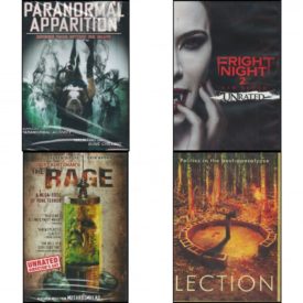 DVD Horror Movies 4 Pack Fun Gift Bundle: Paranormal Apparition: Revenge From Beyond The Grave  Fright Night 2: New Blood  The Rage  Lection